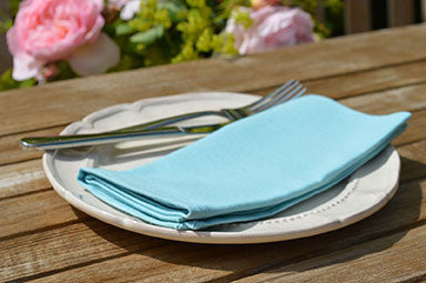 Napkins, Plain Dyed 41x41cm Azure Blue Pack of 4