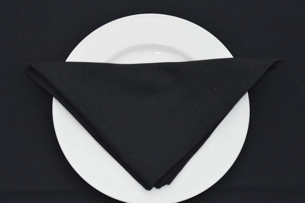Napkins, Plain Dyed 41x41cm Black Pack of 4