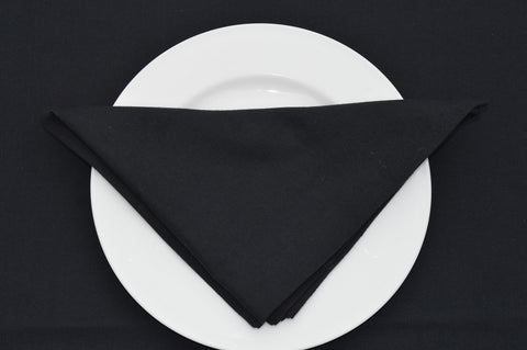 Napkins, Plain Dyed 41x41cm Black Pack of 4