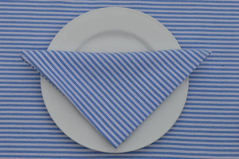 Napkins, Bordeaux Stripe 41x41cm Blue / White pack of 4