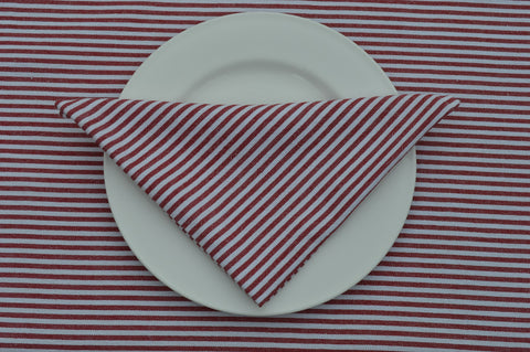 Napkins, Bordeaux Stripe 41x41cm Red / White pack of 4