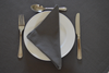 Topper Tablecloth, 100% Cotton Plain Dyed Charcoal Grey 90x90cm 36x36