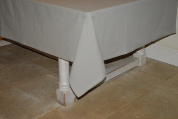 Tablecloth, 100% Cotton Plain Dyed Natural Taupe 12 Sizes Square Round Oblong Oval