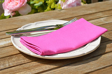 Napkins, Plain Dyed 41x41cm Fuchsia Pink Pack of 4