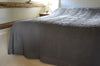 Bedspread, 100% Cotton Full size Charcoal Grey Throwover, Single, Double, King, Superking