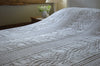 Bedspread, 100% Cotton Full size White Throwover, Single, Double, King, Superking