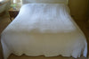 Bedspread, 100% Cotton Full size White Throwover, Single, Double, King, Superking