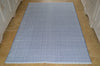 Floor Rug, 100% Cotton Herringbone Weave in Indigo Navy / White 4 Sizes