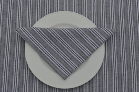 Napkins, Holmes Stripe 41x41cm Grey / Charcoal pack of 4