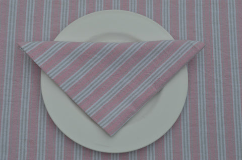 Napkins, Holmes Stripe 41x41cm Pink / Grey pack of 4