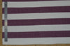 Floor Rug, 100% Cotton Lymington Stripe Flat Weave Damson Plum/White 4 Sizes