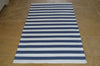 Floor Rug, 100% Cotton Lymington Stripe Flat Weave Indigo Navy/White 4 Sizes