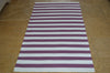 Floor Rug, 100% Cotton Lymington Stripe Flat Weave Damson Plum/White 4 Sizes