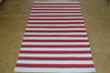 Floor Rug, 100% Cotton Lymington Stripe Flat Weave Red/White 4 Sizes