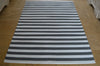 Floor Rug, 100% Cotton Lymington Stripe Flat Weave Charcoal Grey/White 4 Sizes