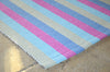 Floor Rug, 100% Cotton Rib Weave Multi Stripe 2 Sizes