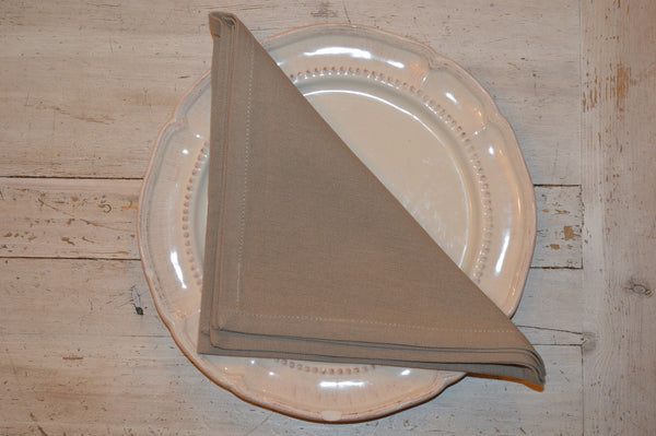Napkins, Plain Dyed 41x41cm Natural Beige Taupe pack of 4