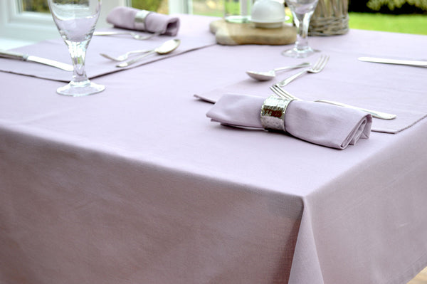 Tablecloth, 100% Cotton Plain Dyed Orchid Pink 7 Sizes Square Round Oblong