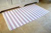 Floor Rug, 100% Cotton Salcombe Stripe Flat Weave Orchid Pink/White 2 Sizes