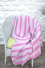 Throw, Solent Stripe in Fuchsia Pink/Orchid Pink 135x152cm