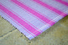 Floor Rug, 100% Cotton Solent Stripe Rib Weave in Fuchsia Pink/Orchid Pink 2 Sizes