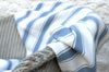 Throw, Solent Stripe in Storm Blue/White 135x152cm