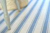 Floor Rug, 100% Cotton Solent Stripe Rib Weave in Storm Blue/White 3 Sizes