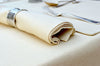 Tablecloth, 96% Cotton Christmas Sparkle in Cream/Gold 7 Sizes Square Round Oblong