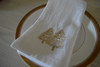 Christmas Napkins, White with Gold Embroidered Christmas Trees 41x41cm 16x16