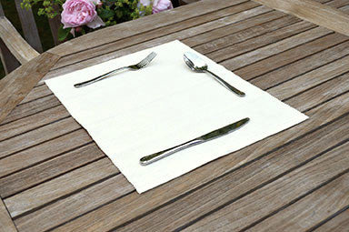 Placemats, Rib Style 33x45cm Vanilla Cream Pack of 2